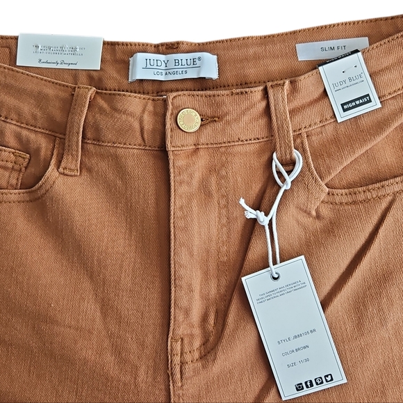 Judy Blue Brown Slim Fit Stretch Jeans 31 - Picture 5 of 8